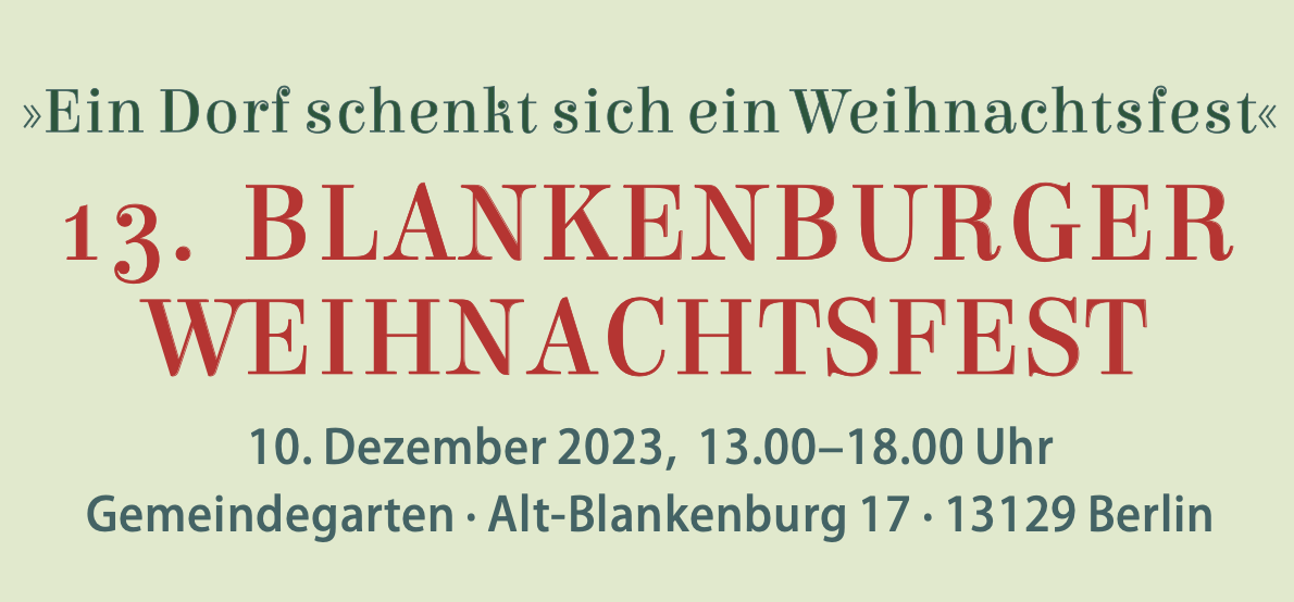 13. Blankenburger Weihnachtsfest am 10. Dezember 2023